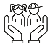 Animated picture depicting to support a child